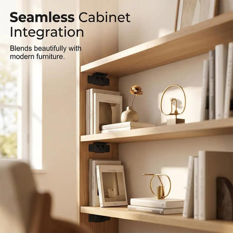 Beefy L Shaped Corner Brackets For Cabinets And Shelves, white finish, support modern wooden shelves with decor and books