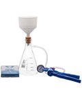 Complete Vacuum Filtration Kit For Lab And Home Science Including 500mL Glass Filtering Flask With Sidearm, Hand Vacuum Pump With Gauge