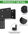 Heavy Duty 4 Pack Post Caps Tie Bracket For 4x4 And 4x6 Posts Black Joist Anchor Connector, carbon steel with black coating.