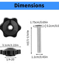 Dimensions of Pro Grade T Track Knob Kit Set With Plastic Star Knobs And Bolts Quarter Inch By Twenty Threads Woodworking Accessories