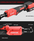 20V Cordless Ratchet Wrench Kit With A Badass Brushless Motor, 60 Ft Lbs Torque, Variable Speed, 2.0Ah Battery
