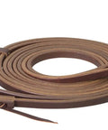Beefy Extra Heavy Harness Split Reins with weighted ends, 1/2 inch wide, 8 feet long, golden chestnut buttered leather.