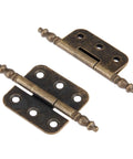 Two Pack Antique Crown Head Door Cabinet Hinges 6 Holes Jewelry Box Drawer Cupboard Decorative Furniture Hardware 70x35mm