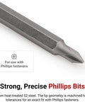 Close-up of a Three Eighths Inch Drive Long Phillips Bit Socket Number Two with S2 Steel Bit highlighted for use with Phillips fasteners.