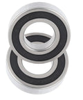 Heavy Duty 6206RS Deep Groove Ball Bearings With Double Rubber Sealed Ends For Industrial Machinery Use Plus Lube Protects Dirt Buildup And Lasts Long Time Great Value Set Of 2 Made From Hardened Steel stacked view showing rubber seals and steel structure