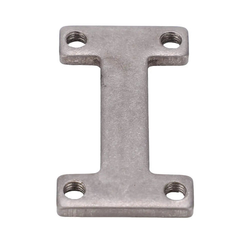 Heavy Duty I Shaped Screw Plate Stainless Steel Robotic Clamp Fastener angled view with four mounting holes.