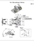 Stainless steel damping bilateral torque hinge on mounting plate; front view, 1 pc, Amazon brand.