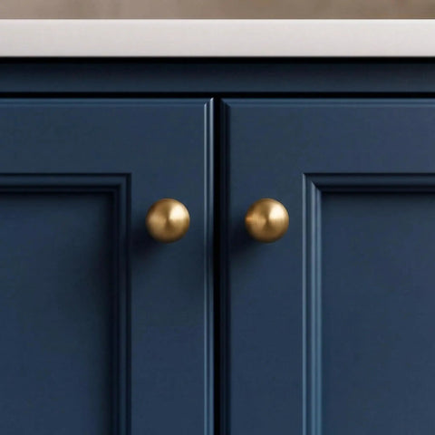 Dope Champagne Bronze Cabinet Knobs 10 Pack Round Ball Pulls For Kitchen And Bathroom Cabinets on navy doors