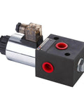 Beefy Hydraulic Solenoid Diverter Valve for Directional Spool Flow Control, SAE 6 Or 8 Threads, 12V DC Coil, phosphated cast body