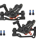 Universal Mechanical Disc Brake Set Built Tight For Sick Stopping Control On Mountain Road Folding Electric Bikes Front Rear Caliper System One Pair Black with mounting hardware.
