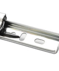 Rock Solid Heavy Duty Five Inch Full Extension Drawer Slides For Cabinets And Dresser Drawers Telescoping Rails Ball Bearing Undermount Glide Track Replacement System Twenty Kg Load Capacity, side view of metal rails and ball bearing component.