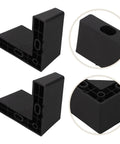 Four Pack L Shaped Sofa Legs With M5 Screws, Thickened Plastic Feet For Furniture, Floor Protection And Easy Cleaning, Black Finish