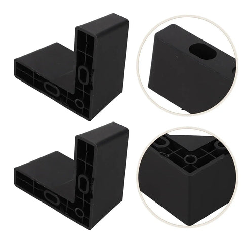 Four Pack L Shaped Sofa Legs With M5 Screws, Thickened Plastic Feet For Furniture, Floor Protection And Easy Cleaning, Black Finish