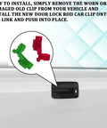 80 Piece Car Door Lock Rod Clips Kit For GM Chevy GMC Trucks And Pickups Left And Right Door Handle Rod End Clips Retainers Durable Nylon Construction Wear Resistant Corrosion Proof Easy Install on car door handle rod
