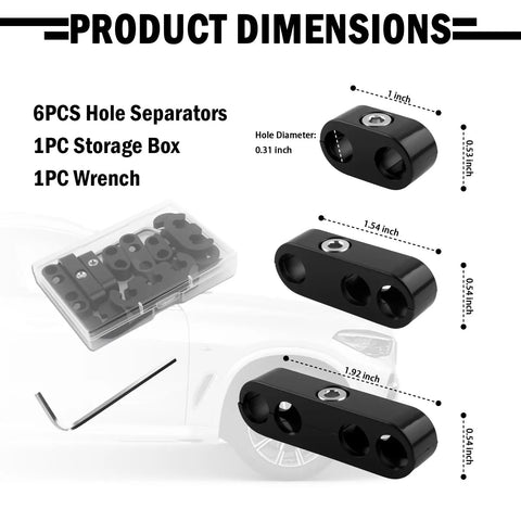 12 Piece Spark Plug Wire Separator Kit With Wrench Universal 7 To 8mm Wire Holder dimensions and storage box
