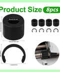 4 Pack Rubber Roller Replacements And Retaining Clip Rings For Cricut Maker Keep Rollers From Moving Easy Install Durable Rubber Rollers And Clip Rings For Smooth Crafting, 8pcs size chart