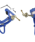 Steel Quick Install Manual Trolley 4000 Lb Capacity With Four Rollers Lifting Eye And Safety Ring 10 Inch Headroom Blue Finish
