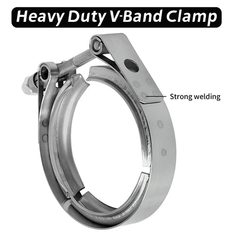 Top Shelf 2 Inch V Band Clamp With Slick Bolt Design Made From Hella Tough 304 Stainless Steel For Street And Strip Exhaust Setup Offering Rock Solid Seal And Rust Free Performance Upgrade Your Ride Today