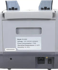 Back view of Heavy Hitter Multi Currency Bill Counter Machine With Auto Currency Identification and Error Detection, showing model details.