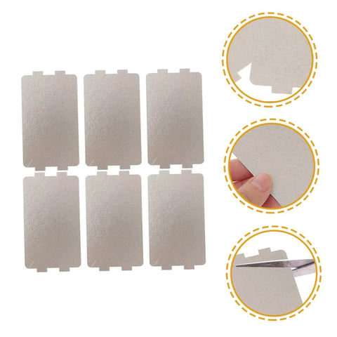 6 Pack Microwave Waveguide Covers Mica Sheets Insulation Pads Heat Resistant And Oil Proof For Kitchen Use Cut To Fit