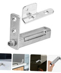 Refrigerator Door Hinge Replacement With Adjustable Freezer Pivot Hinge For Stable And Smooth No Fuss Commercial Freezer Door Operation 4.44 By 2.83 By 0.98 Inch Heavy Duty Metal Build, shown with components and installation examples.