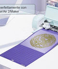 WORKLION 12x24 cutting mat for Cricut Explore One/Air/Maker, purple grid mat shown loaded in a cutting machine