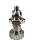 Stainless Steel Indexing Plunger Pin With Knurled Head And Spring Loaded Design For Rock Solid Locking And Dead Nuts Alignment On Industrial Gear featuring threaded knob.