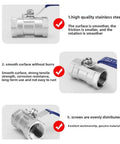 Rock Solid Stainless Steel BSP Female Thread Ball Valve Featuring Slick Rotating Handle And Zero Drip Leak Proof Seal Ideal For Heavy Duty Plumbing And Fast Piping Upgrades with smooth surface and ergonomic handle.