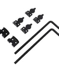 Heavy Duty Cane Drop Bolt for Wooden Gates, Vertical or Horizontal Mount, Weatherproof Steel Gate Drop Rod, Durable Outdoor Fence Locking Hardware For Commercial And Residential Gates, Rustproof, Easy Install, Locking For Outdoor Fences, black steel set