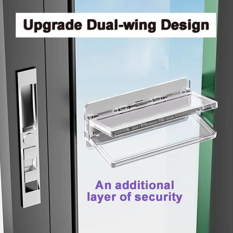 2 Pack Sliding Door Locks For Child Safety Easy Adhesive Backed No Drill Install For Patio Doors Glass Window Stopper