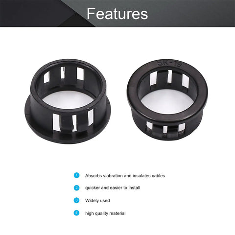 200 Pcs Cable Snap Bushing Three Quarters Inch 19mm Nylon Grommet Snap In Protector for DIY Wiring Harness