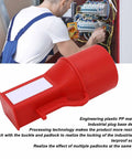Rugged Industrial Socket Lockout Device For Maintenance in red PP nylon with worker servicing equipment