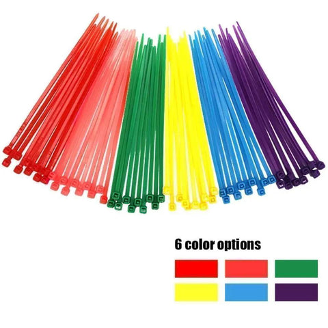 4 Inch Multicolor Zip Ties Kit Containing 480 Pcs Assorted Colors for Chicken Leg Marking, with 6 color options shown