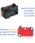 12 Pack Micro Limit Switch With Pin Plunger Actuator Spdt 1No 1Nc, small black and red momentary switch with electrical ratings