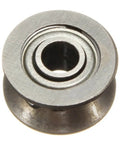 Five Pcs High Grade Heavy Duty V Groove Guided Pulley Set With Sealed Rails And Precision Ball Bearings close-up view of pulley with 4mm bore