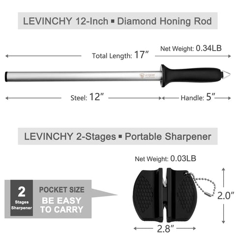 Diamond Coated 12 Inch Knife Sharpening Steel With Premium Honing Rod For All Knives A Lightweight Yet Durable Pro Grade Sharpener