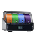 Upgraded 3D Printer Filament Dryer With Precise 45 To 70 Degree Heating And Smart 48 Hour Timer, showcases colorful filament spools.