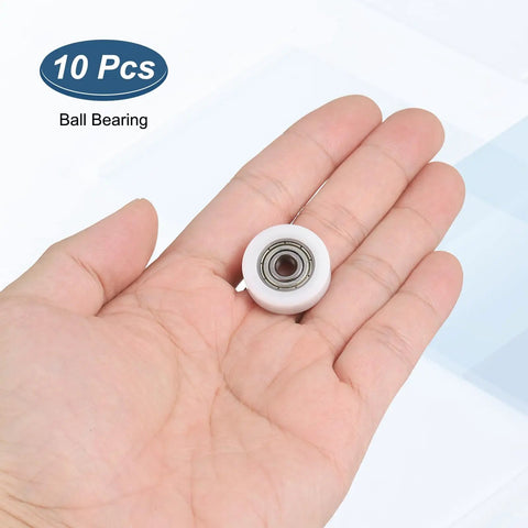10 Pcs 625ZZ Nylon Roller Bearings 5x22x7mm White Ball Bearing Guide in hand for smooth operation and durability.