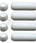 Toilet Seat Bumper Kit With Rubber Adhesive Pads For Cushioning And Protection, Includes Riser And Cover Bumpers, Bidet Compatible Accessories For Comfortable Seating, Easy Install, Pack Of 4 in white, top view
