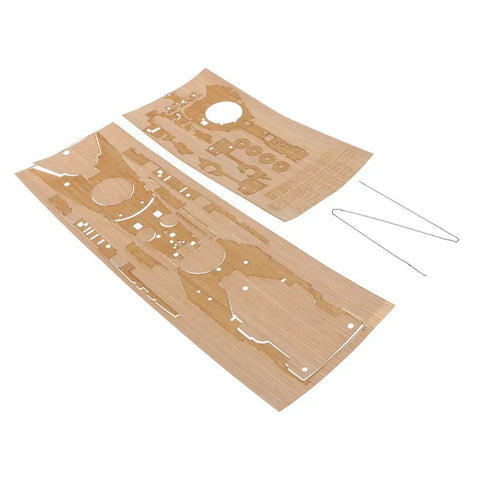 USS New Jersey BB 62 Wooden Deck With Metal Anchor Chain For One To Three Hundred Fifty Scale Model Ships Real Wood Plank Detail Durable Naval Warship Kit Upgrade For Accurate Vintage Look showcasing wooden deck sheets and metal chain