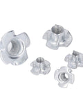 80 Piece Heavy Duty Tee Nut Set For Wood, Carbon Steel T Nuts With Threaded Inserts, 4 Prong Design, M4 To M10 Furniture Fasteners