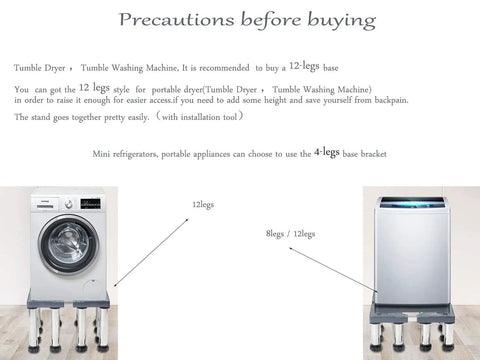 Adjustable Washing Machine Base And Fridge Stand With 12 Stainless Steel Legs Expands From 17.7 To 27.5 Inches Built To Last