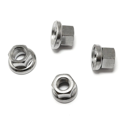 Beefy Track Nut Set For Bicycle Front And Rear Axles, 4 Pieces, M9 Front And M10 Rear, 7075 Aluminum Alloy, Chrome Plated
