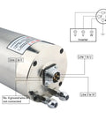 Built Tough CNC Water Cooled Spindle Motor 3.2Kw Featuring Liquid Cooling System For Smooth Milling Engraving Drilling At 220V Or 380V With No Hassle Wiring, showing wiring connections.