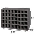 All In One Stainless Steel Bolt Nut And Washer Kit 1/4-20 Through 1/2-13 Includes Hex Head Cap Screws Flat Washers Lock Washers Hex Nuts And Nylon Locknuts In A 40 Hole Bin gray 40-hole storage bin with dimensions