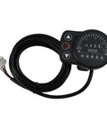 Upgrade Your E-ride With The Kt 900s Led Display Meter Showcasing Crisp Data, Smart Auto Power Off For Battery Care, And Precise Voltage Monitoring For 24V To 48V Bikes Keeping You Locked On The Road. black wired e-bike LCD meter with 5-pin connector