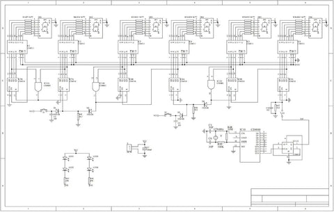 Schematic diagram for 6 Digit DIY Digital Clock Kit For Soldering Practice, DC 4.5V to 5.5V Circuit Board, No Microcontroller.