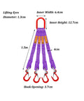 Beefy Four Leg Bridle Web Sling With Polyester Straps And Quick Release Buckle Plus Wide Mouth Hooks G80 Alloy Steel Engine Lift Chain