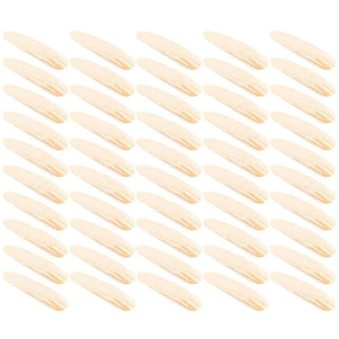 Pro Grade Pine Wood Pocket Hole Plugs Kit, 50pcs wood screw plugs arranged in rows for DIY woodworking projects