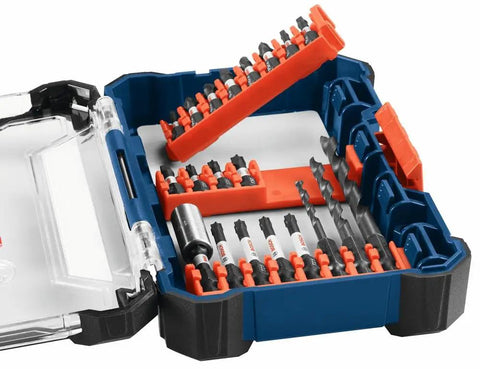Open view of 44 Piece Impact Tough Screwdriver Bit Set in Custom Case System with Xtended Torsion Zone for 10X Longer Bit Life